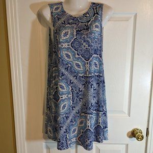 Show Me Your Mumu Blue & White Paisley Garrett Tank Sleeveless Dress - size S